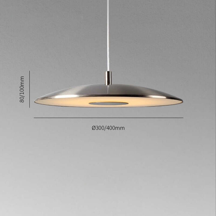 Moderne LED hængelampe i metal, nikkel finish