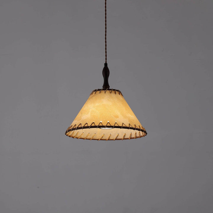 Lampe Suspendue En Bois Et Tissu