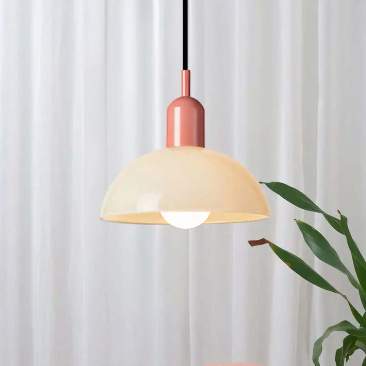 Moderne Glaskuppel Pendel - Farverigt Design