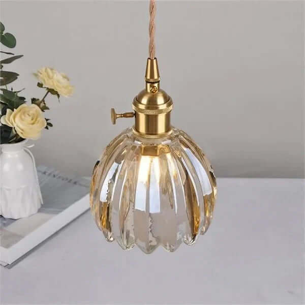 Retro glasblomsterlampe i japansk stil