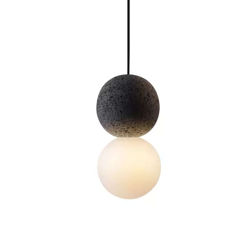 Moderne loftslampe med betonmønster og glas