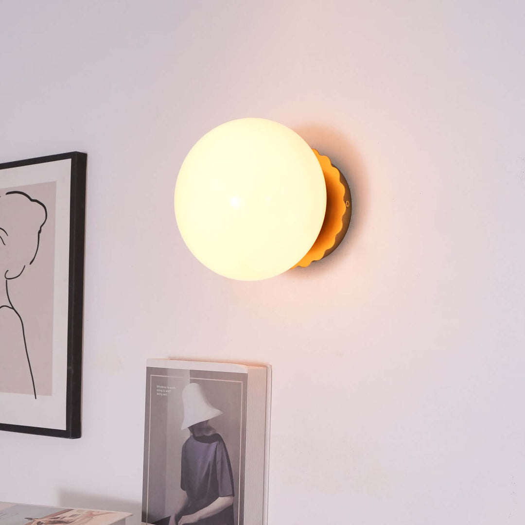 Moderne væg lampe - Krom og beige