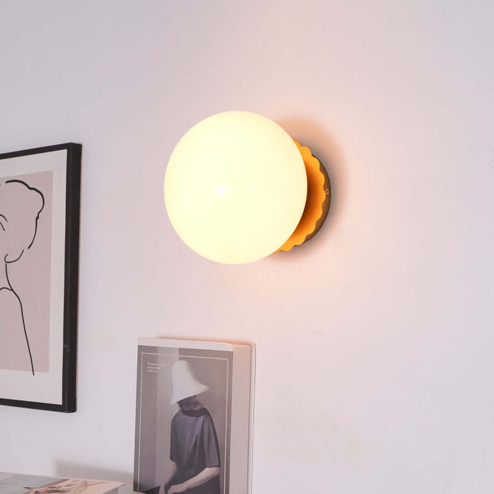 Moderne væg lampe - Krom og beige