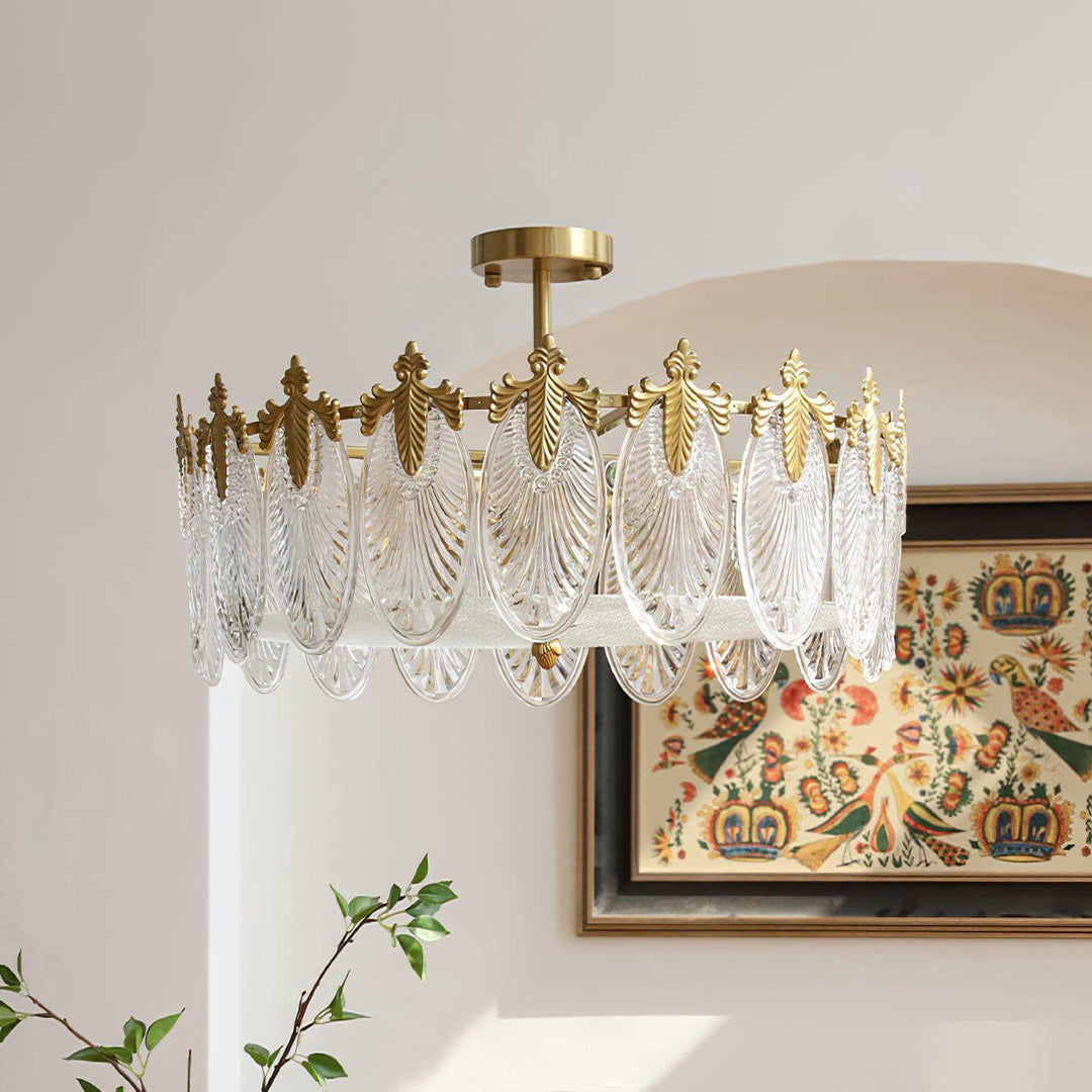 Motif Décoratif Lustre Rond En Verre