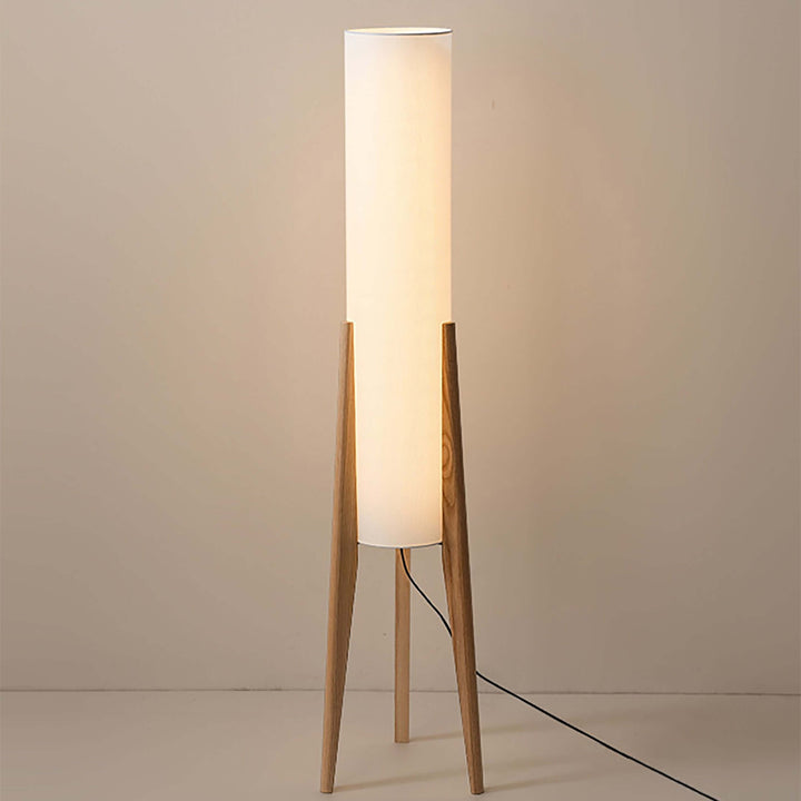 Bordlampe i valnød, massivt træ kunstlampe