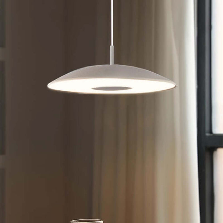 Moderne LED hængelampe i metal, nikkel finish