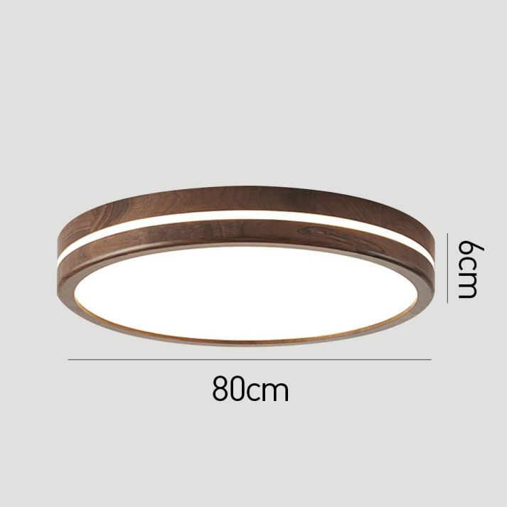 Rund Træ Loftlampe - Naturligt Lys