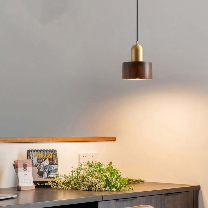 Moderne cylindrisk pendel lampe i japansk stil
