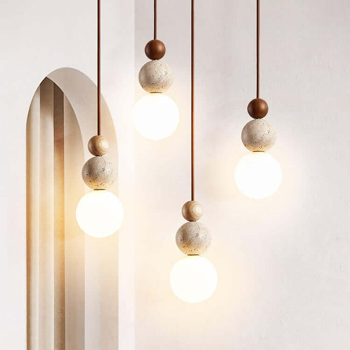 Moderne enkel travertin pendel lampe
