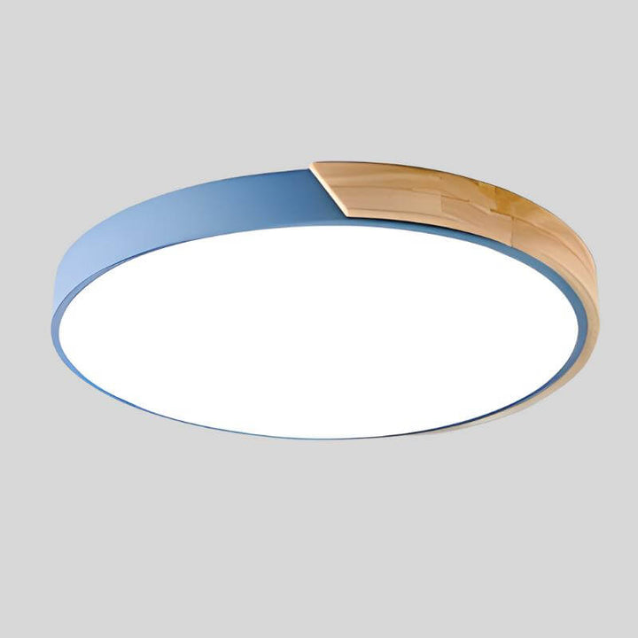 Moderne rund træ loftlampe, skandinavisk design