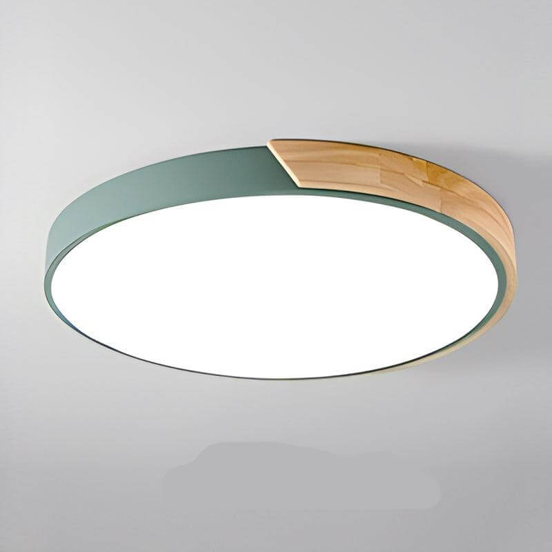 Moderne rund træ loftlampe - Skandinavisk stil