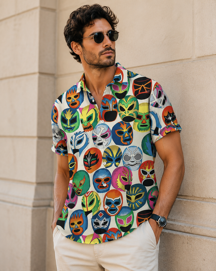 Herre Let T-shirt Med Maske Print