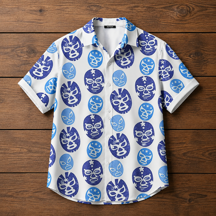 Herre afslappet t-shirt med Luchador-print