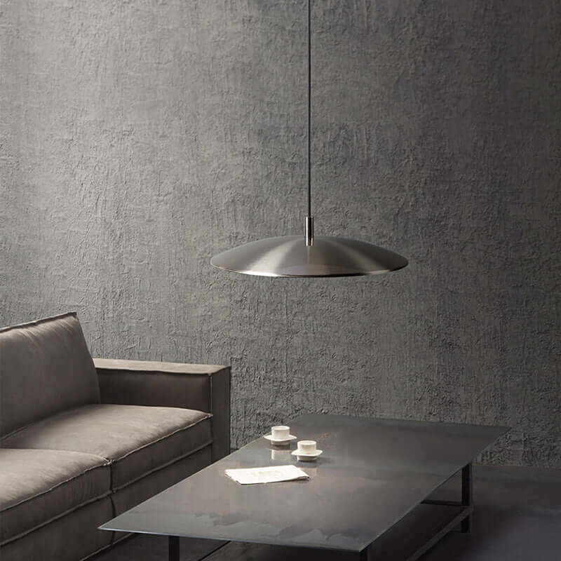 Moderne LED hængelampe i metal, nikkel finish