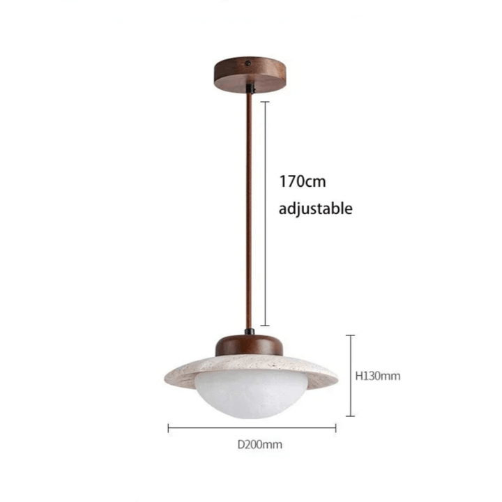 Moderni Riippuvalaisin, Puu ja Kivi, 20cm