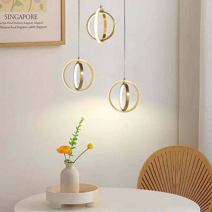 Dobbelt LED Pendellampe i Messing - Moderne Design