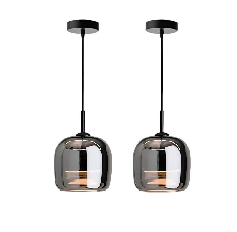 Moderne sort glas loftlampe