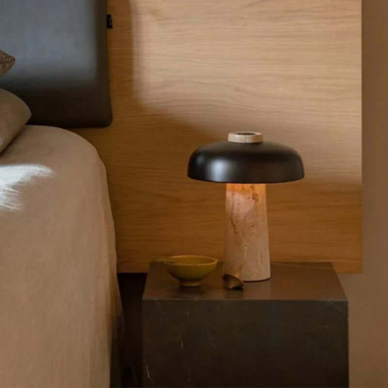 Travertin bordlampe naturlig
