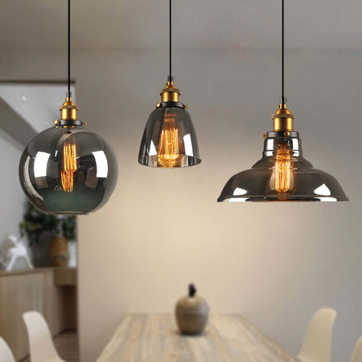 Vintage-inspireret glaspendel lampe