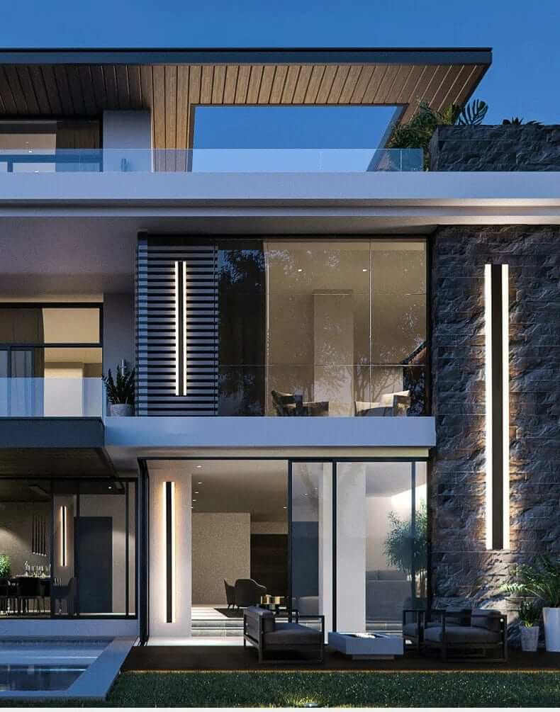 Moderne LED-væglampe - Stribet design