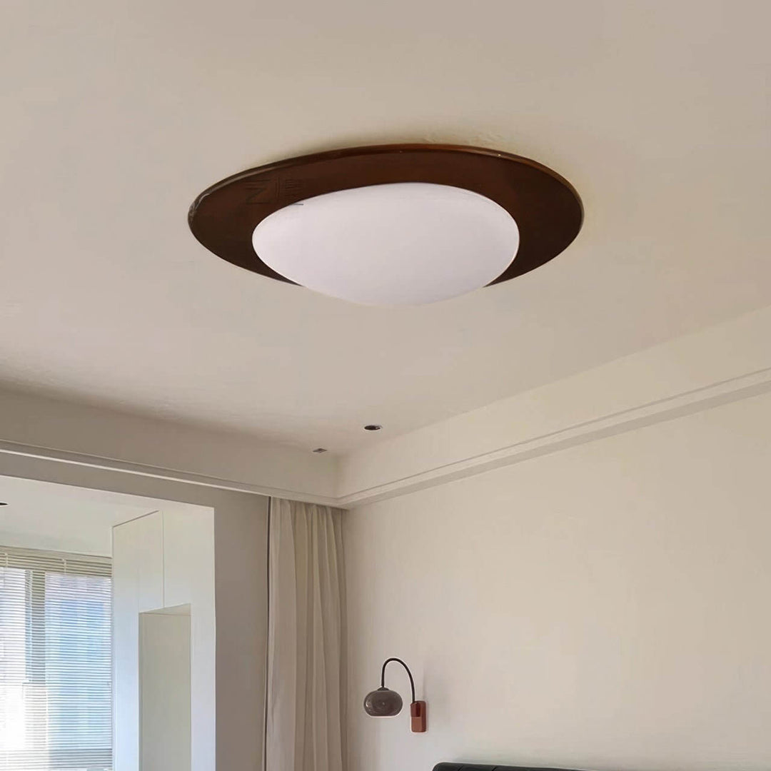 Moderne træ loftlampe med åremønster