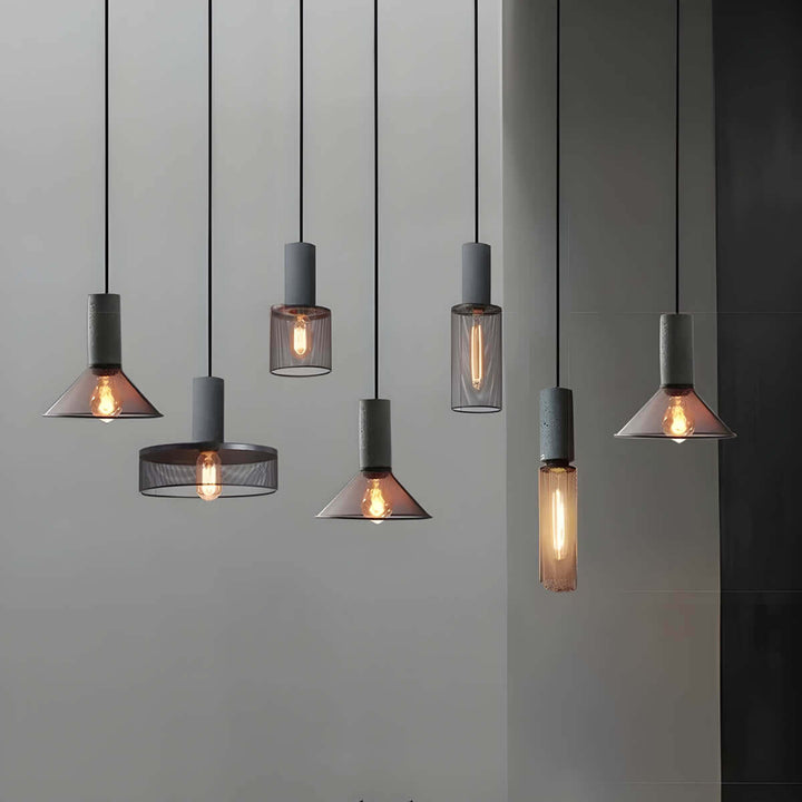 Moderne loft pendellampe - Beton & metal design