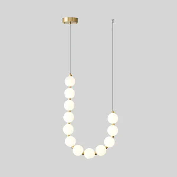 Moderne perle-pendellampe i hvid
