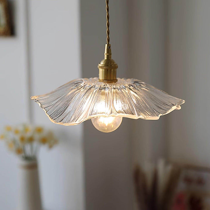 Glasblomst lampe, vedhængslampe, nordisk design