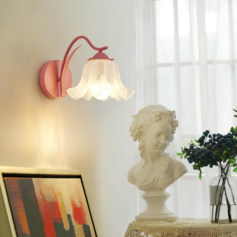 Retro havelampe med blomstermotiv