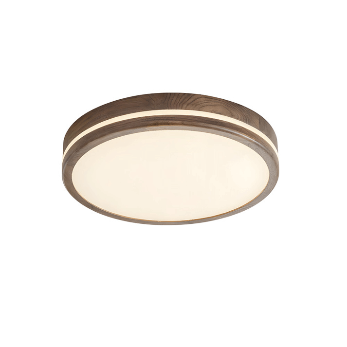 Rund Træ Loftlampe - Naturligt Lys