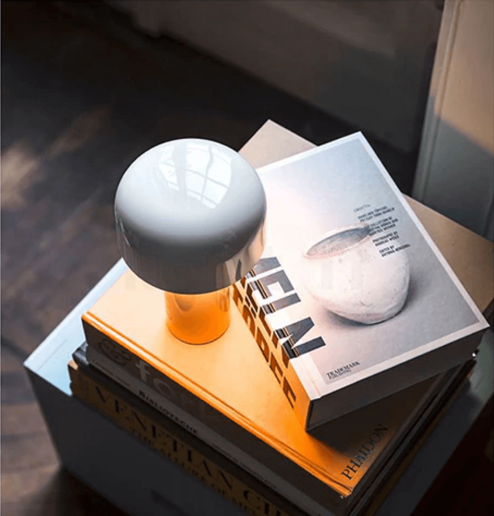 Trådløs bordlampe, italiensk champignon design