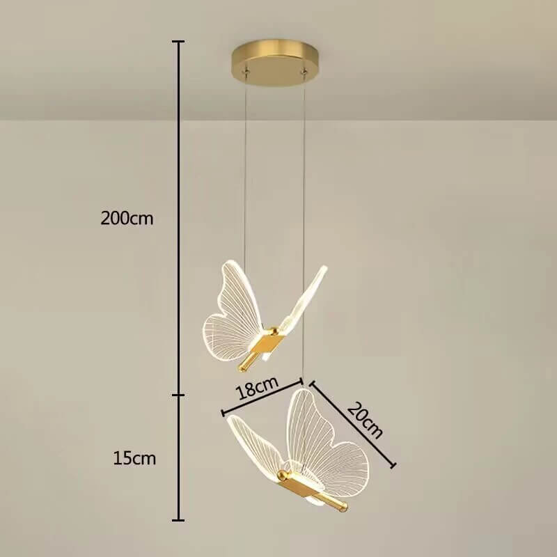 Hængende lampe med sommerfuglemotiv