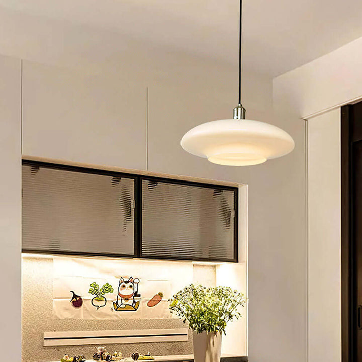 Moderne Hvid Glas Pendel