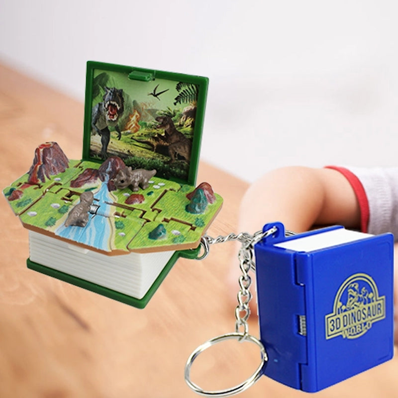 "3D Pop-Up avaimenperä lapsille, dinosaurus ja astronautti teema, värikäs ja kompakti avaimenperä ABS-muovia."