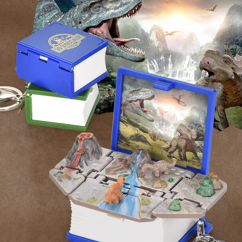 "3D Pop-Up avaimenperä lapsille, dinosaurus ja astronautti teema, värikäs ja kompakti avaimenperä ABS-muovia."