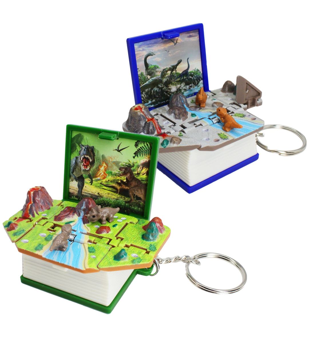 "3D Pop-Up avaimenperä lapsille, dinosaurus ja astronautti teema, värikäs ja kompakti avaimenperä ABS-muovia."