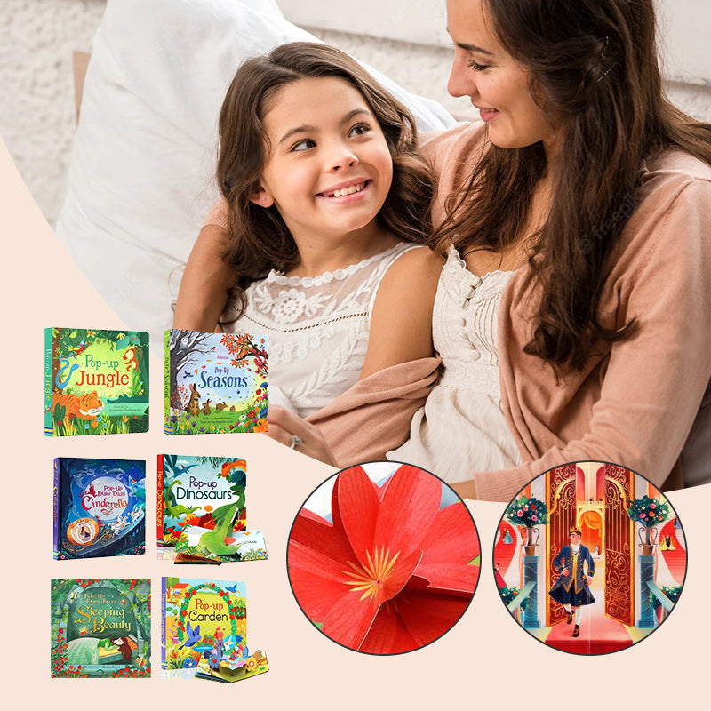 "3D satukirja lapsille dinosaurukset tuhkimolla, upea kolmiulotteinen muotoilu herättää tarinat visuaalisesti henkiin."