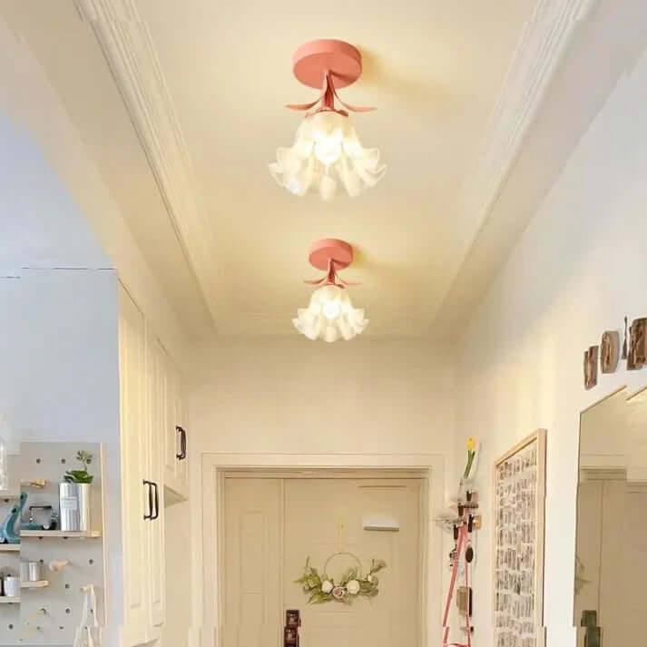 Tiffany-stil loftlampe simpelt mini-blomstermønster