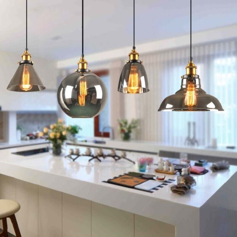 Vintage-inspireret glaspendel lampe
