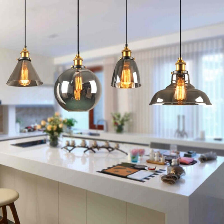 Vintage-inspireret glaspendel lampe