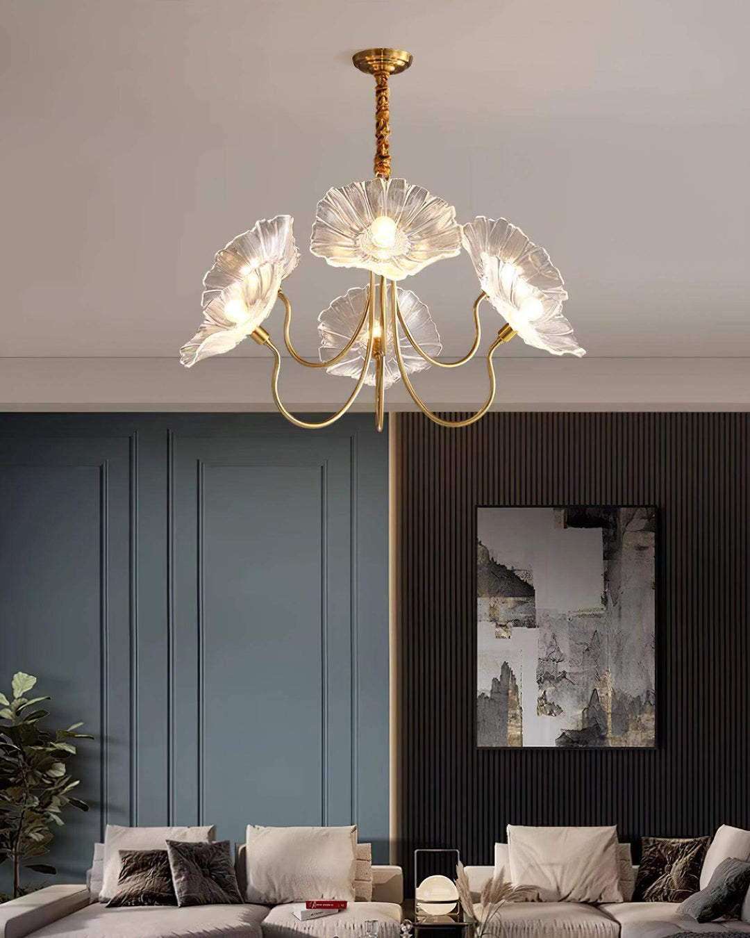 Glasblomsterkrone moderne lampe