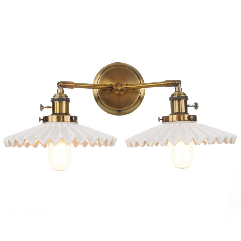 Lampe À Double Tête En Céramique Ancienne