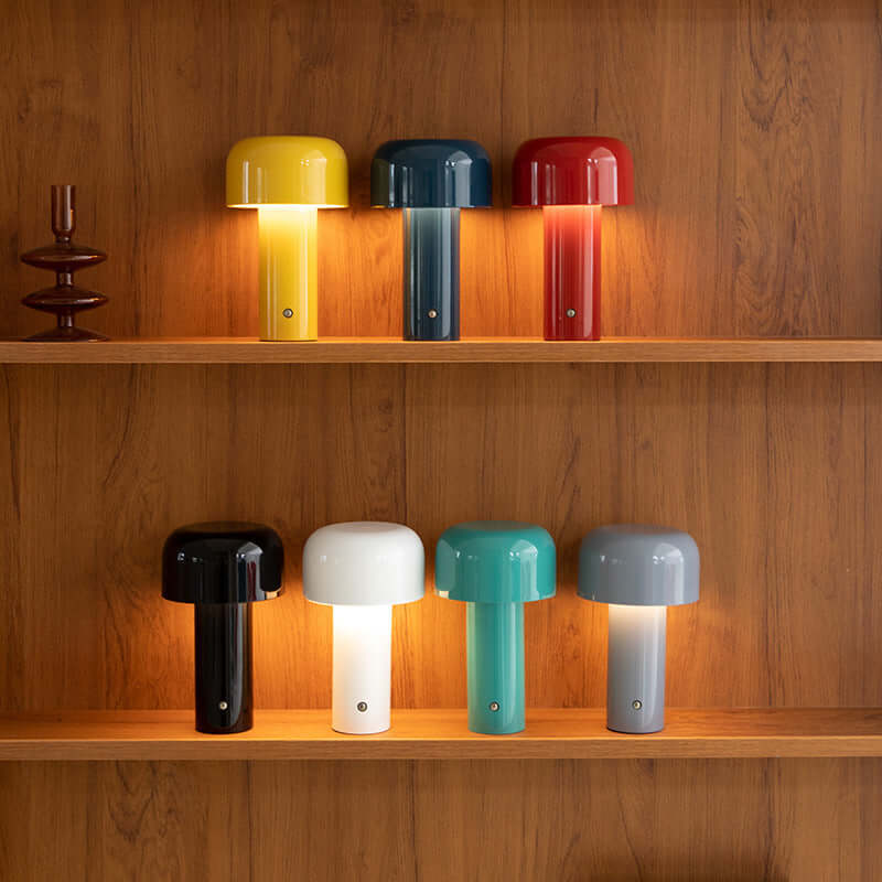 Trådløs bordlampe, italiensk champignon design
