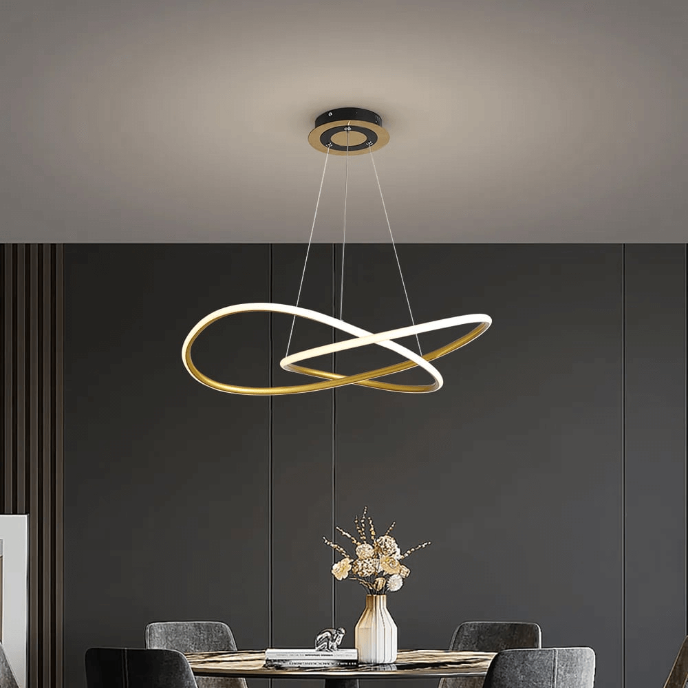 Moderne LED loftlampe i guld, Ø57cm