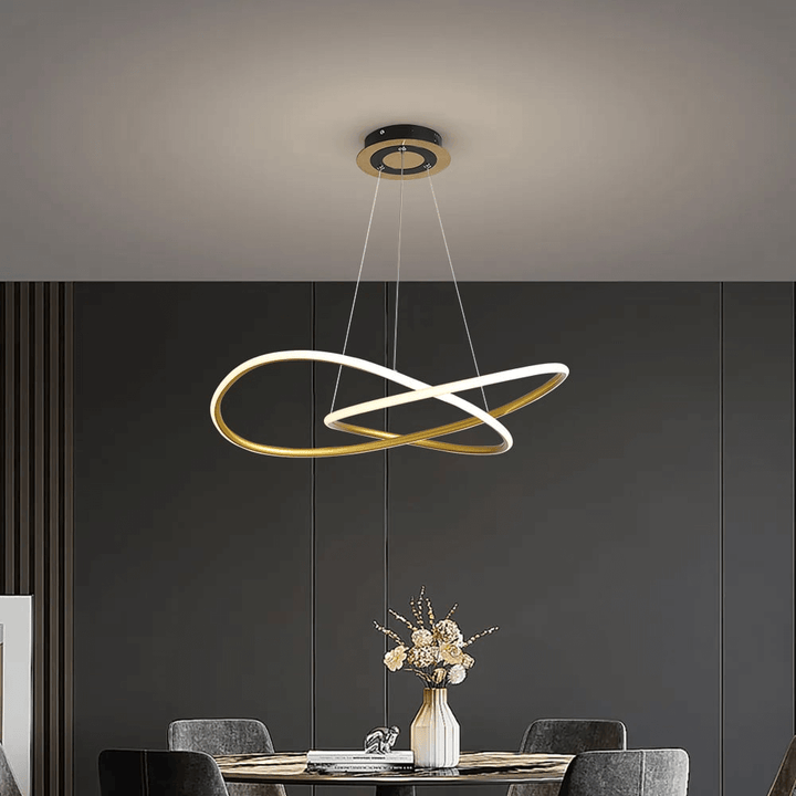 Moderne LED loftlampe i guld, Ø57cm