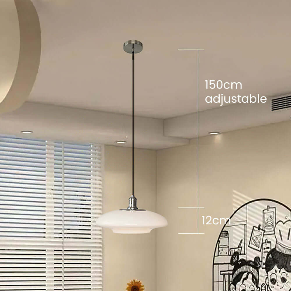 Moderne Hvid Glas Pendel