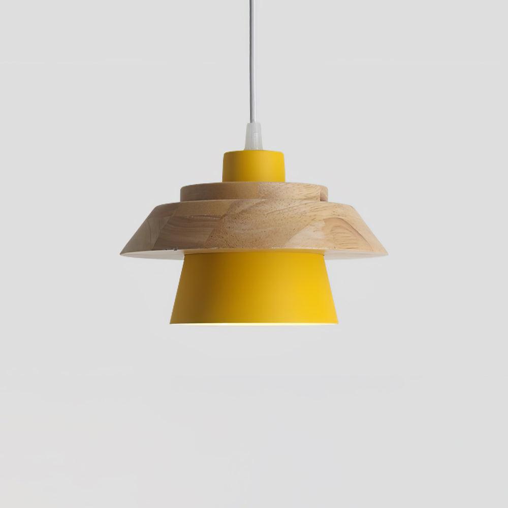 Moderne træ- og sten pendel lampe