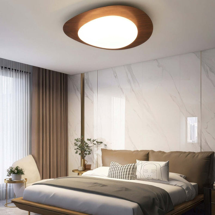 Moderne træ loftlampe med åremønster
