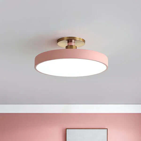 Moderne rund LED loftlampe til soveværelse med nordisk design i akryl, semi coil lyskilde