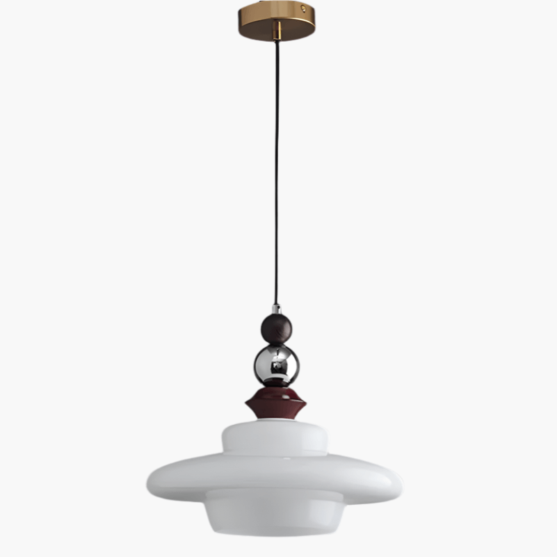 Middelalderlig Beige Glas Pendel Lampe